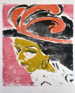 フェザーハット付きココットヘッド 作： Ernst Ludwig Kirchner